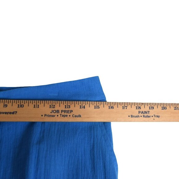 NWT Commense Cotton & Linen Pants Lagoon Blue Wide Leg Gauzy Flowy Trousers L - Picture 7 of 9